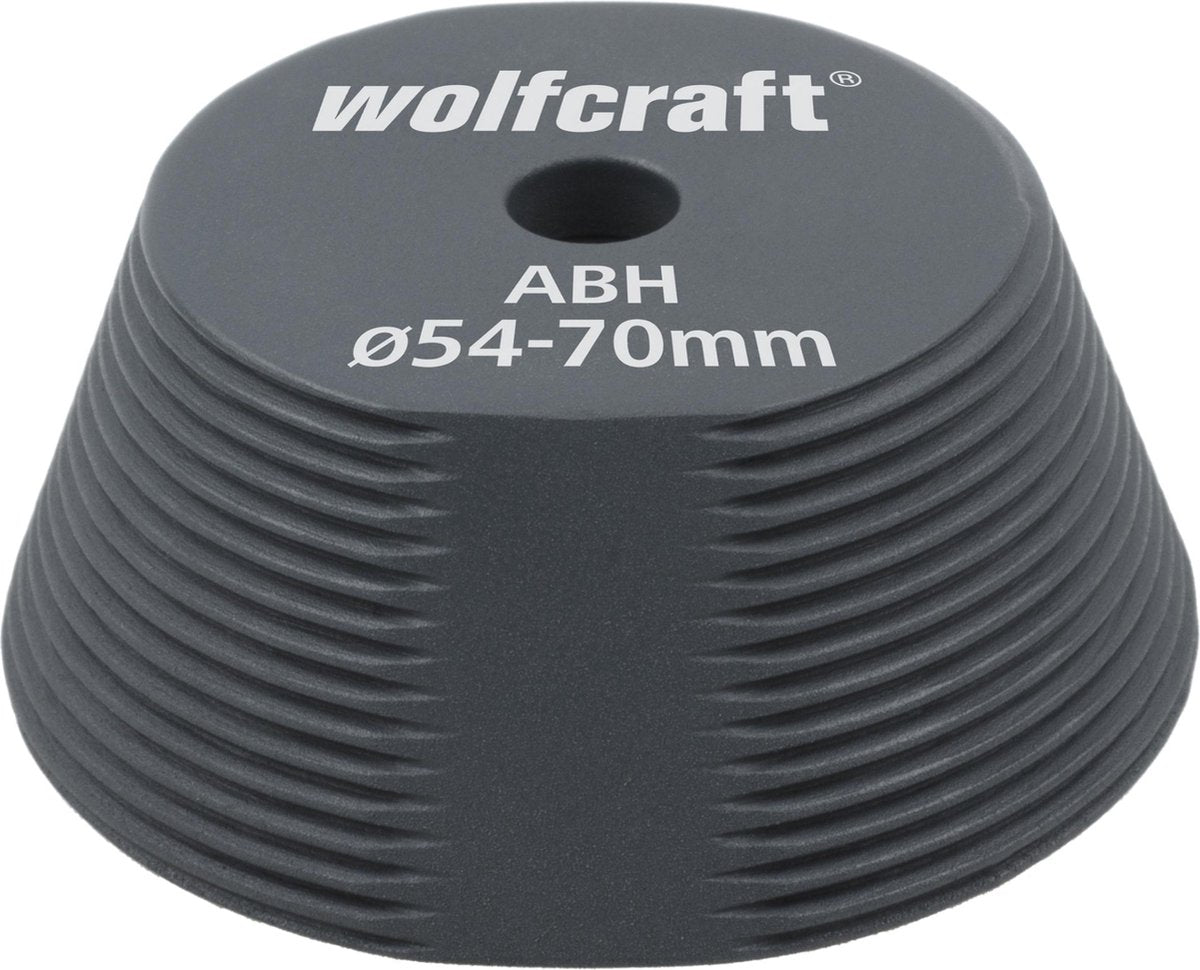 Wolfcraft - verloopadapter - gatvergroter voor het vergroten van gaten met een gatenzaag - ø 54–70 mm - 76 mm - 5952000