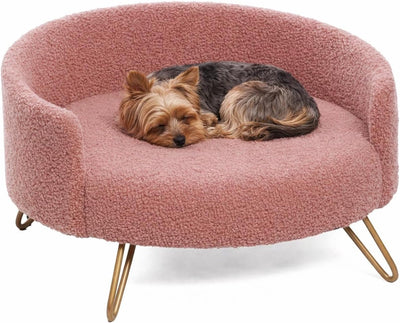 Cama para perro Flamingo – sofá perro – sofá gato – dizco redondo rosa – 51 x 50 x 30,5 cm – patas de metal