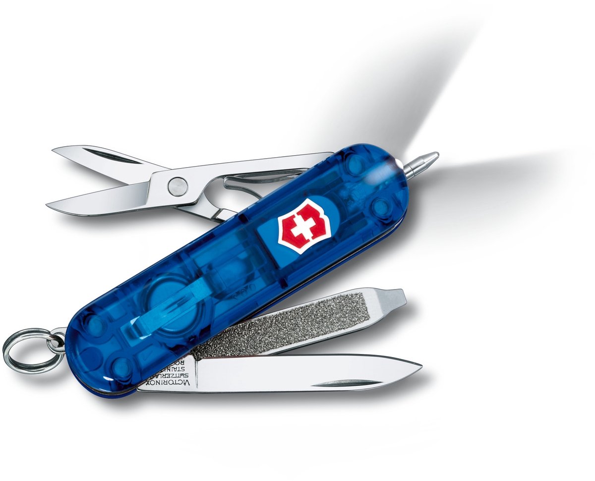 Victorinox signature lite blue transparent pocket knife 7 functions
