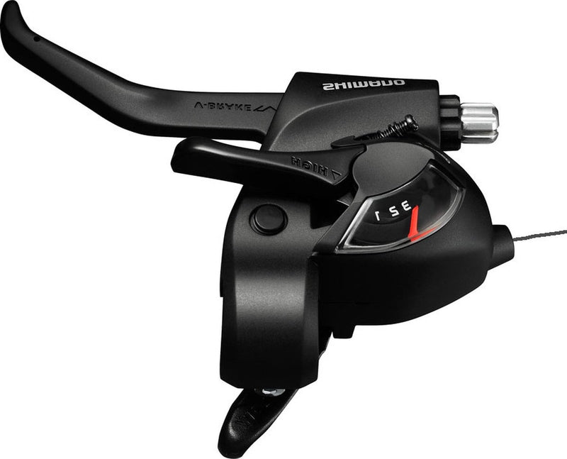 Verestel de Shimano (izquierda) con palanca de freno 3 velocidades Tourney ST-EF41 Negro