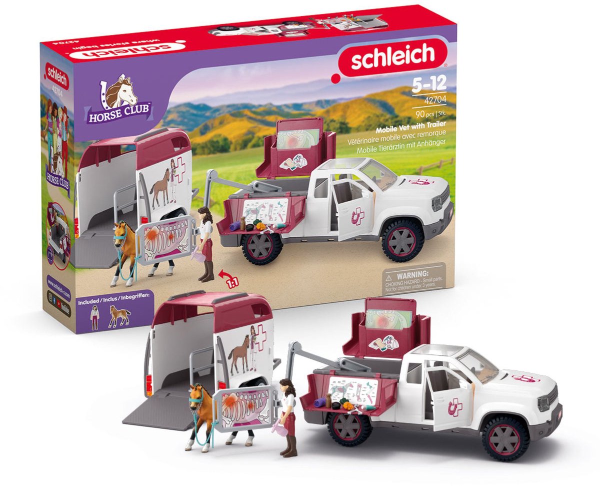 Vet mobile Schleich 42704 con trailer