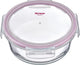 Westmark glazen vershouddoos, rond, vulvolume: 650 ml, magnetron- en ovenbestendig, glas siliconen kunststof, transparant rood