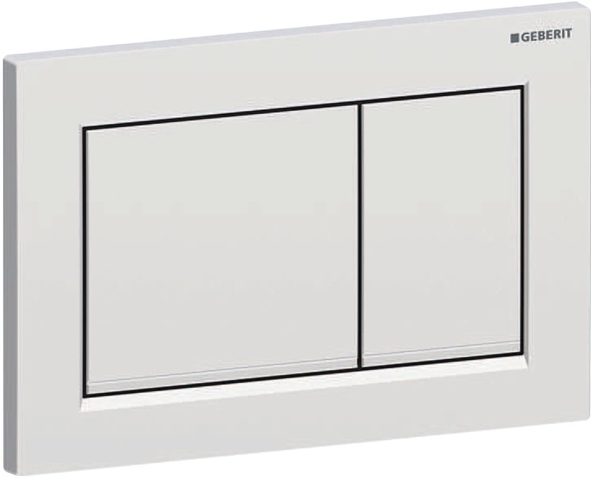Geberit omega20 bedieningsplaat - 2-toets spoeling - rechthoekige knoppen - matchr. easy-to-clean