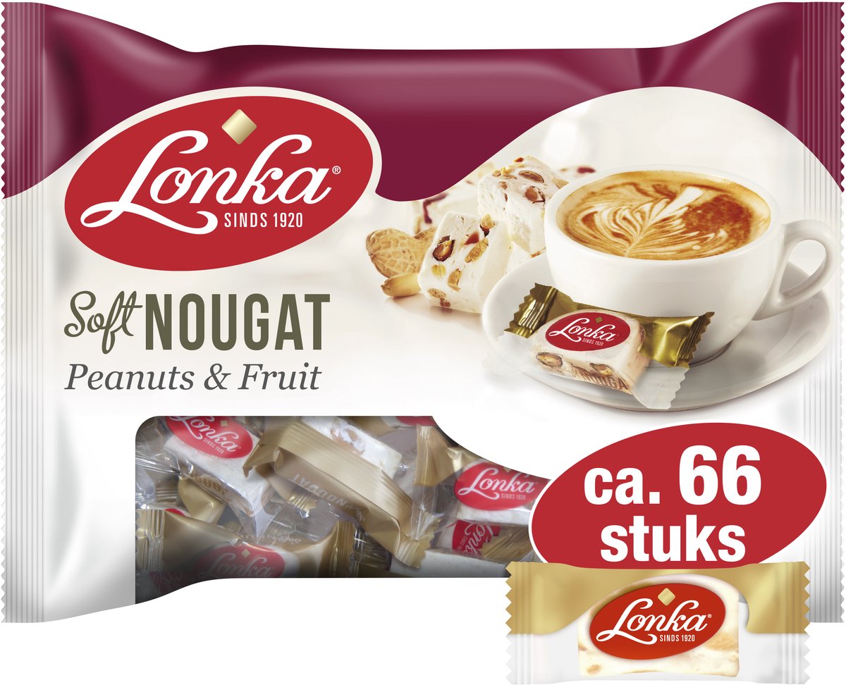 Lonka torrone morbido alla frutta di arachidi - confezionato singolarmente - sacchetto da 800g