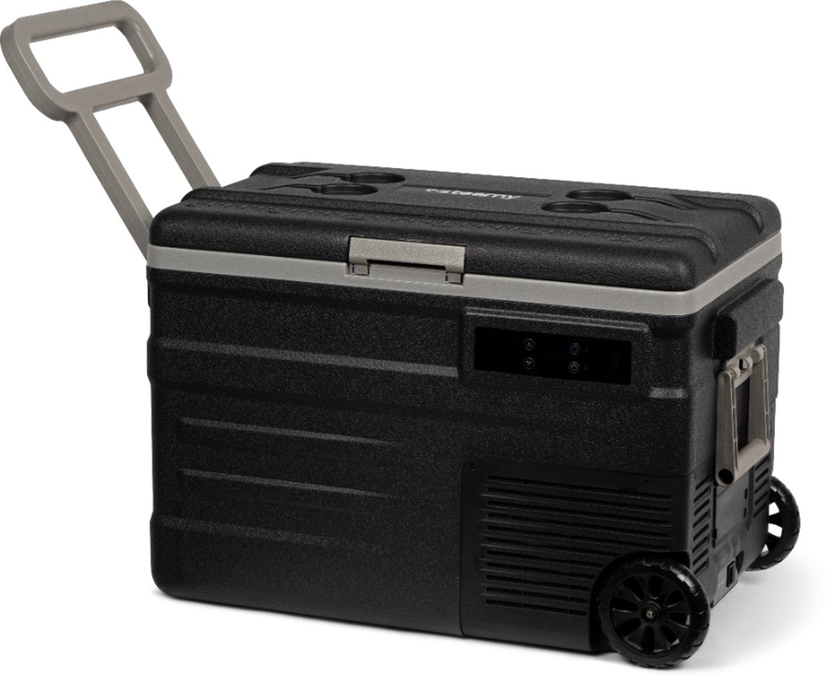 Frigo portatile Steamy -e con compressore elettrico a rulli monozona su ruote - monozona - 45 litri - 12v e 230v - per auto e campeggio - nero