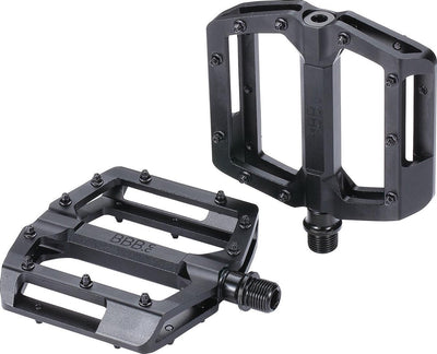 Bbb cycling mtb pedals - enigma - platform pedals with grip pins sealed bearings - mountain bike pedals - matte black - 100 x 100 mm - bpd-38
