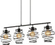 Briloner leuchten swirl - hanglamp 4-lichts - hanglamp retro vintage - zwart staal - 4x e27 - max. 60 watt - zwart - 1110x210x1300mm (lxbxh)