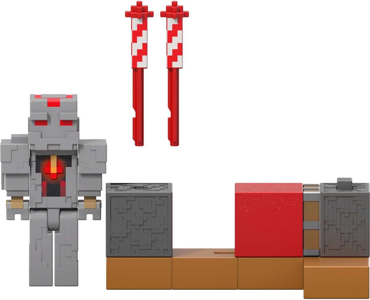 Lanciatore di fuochi d'artificio Mattel Minecraft Redstone caricato del protettore