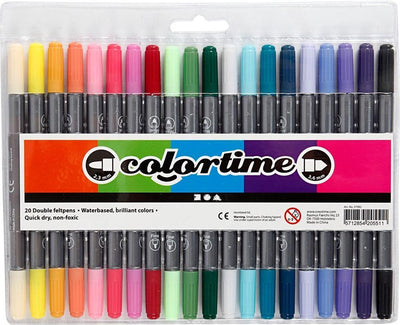 Double -sided markers - extra colors, 20st.