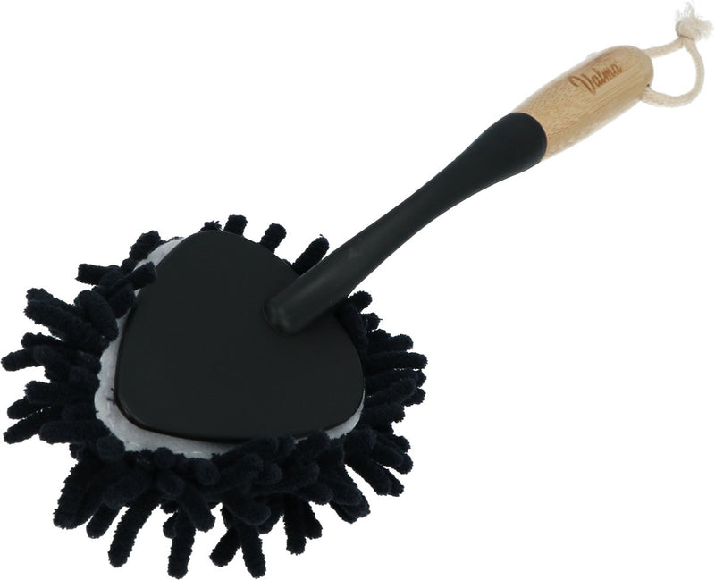 Cepillo para polvo de bambú ecológico Valma - mango de bambú duradero y ecológico - limpieza eficiente - parte de tela extraíble - el polvo se retiene eficazmente - lavable a máquina - cordón para colgar