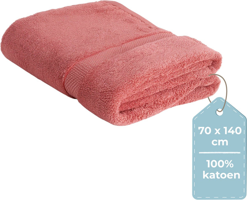 Silenzio. asciugamano da bagno living hush living - per pezzo - 70×140 cm - 100% cotone - qualità pesante 500 g m2 - bordo elegante e anello per appenderlo - corallo