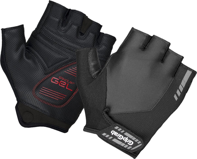 Gripgrab - guantes de ciclismo de verano con dedos cortos acolchados progel - negro - unisex - talla XL