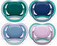 Philips avent ciuccio avent 6-18 mesi ultra air mix blu viola (2 pezzi)