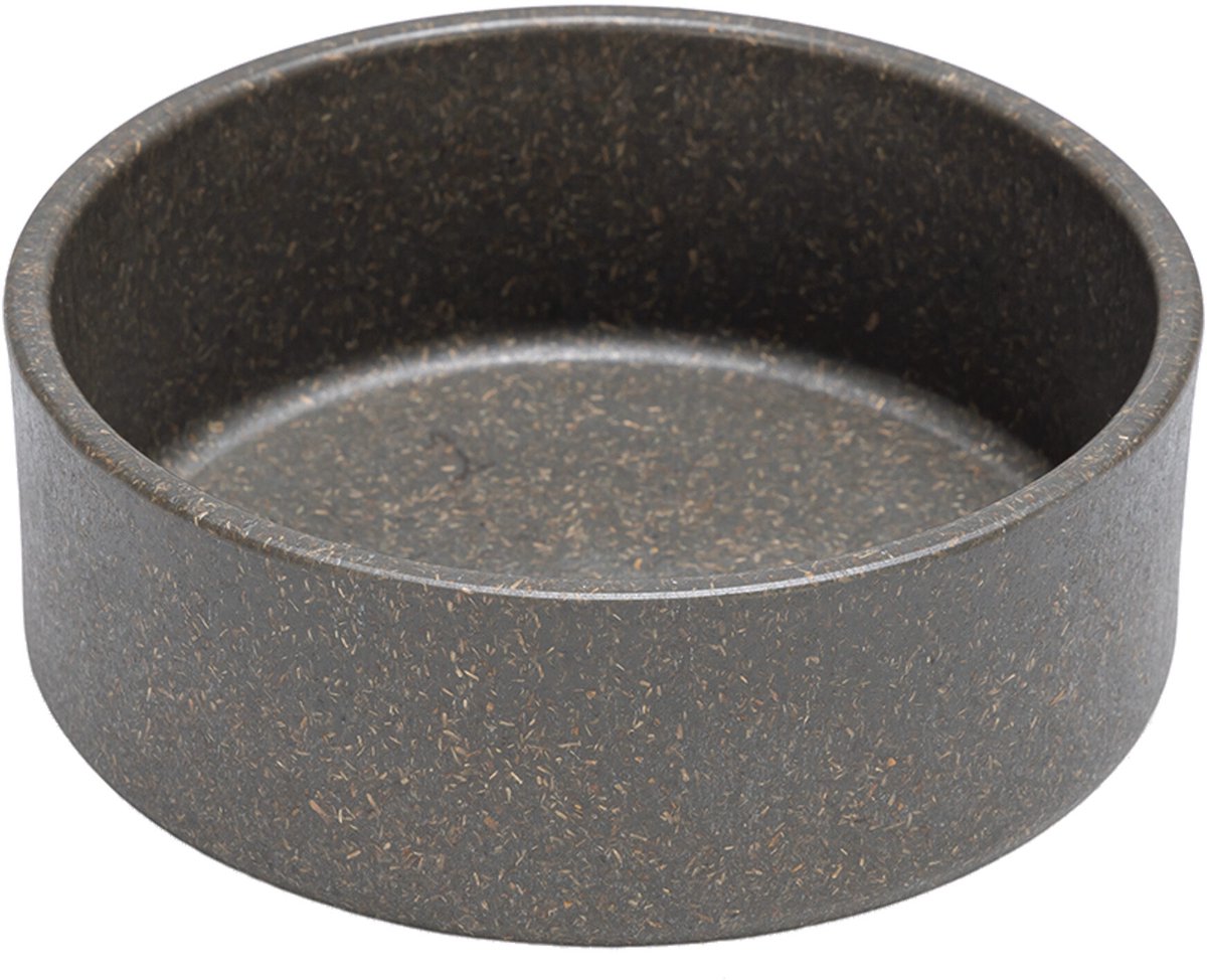 Designed by lotte noor voerbak hond - eetbak drinkbak - vaatwasserbestendig - bamboe - grijs - 17 cm