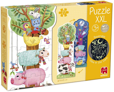 Puzzle reversible goula jumbo xxl granja día y noche, 27 uds.