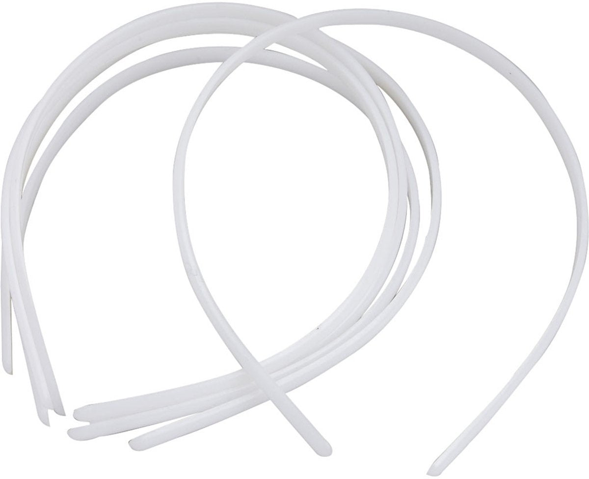 Creativ Company hair bands, B: 8 mm, white, 20 piece 1 box