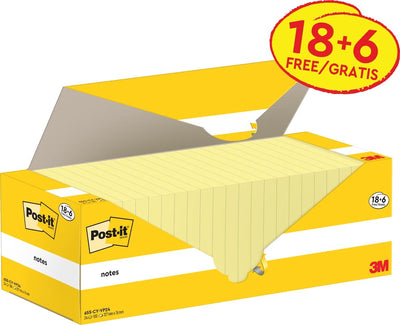 Post-it memo pad 3m 655-cy 76x127mm yellow value pack