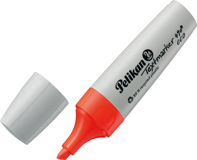 Pennarello Pelikan 490 - evidenziatore ecologico - rosso - 10 pezzi