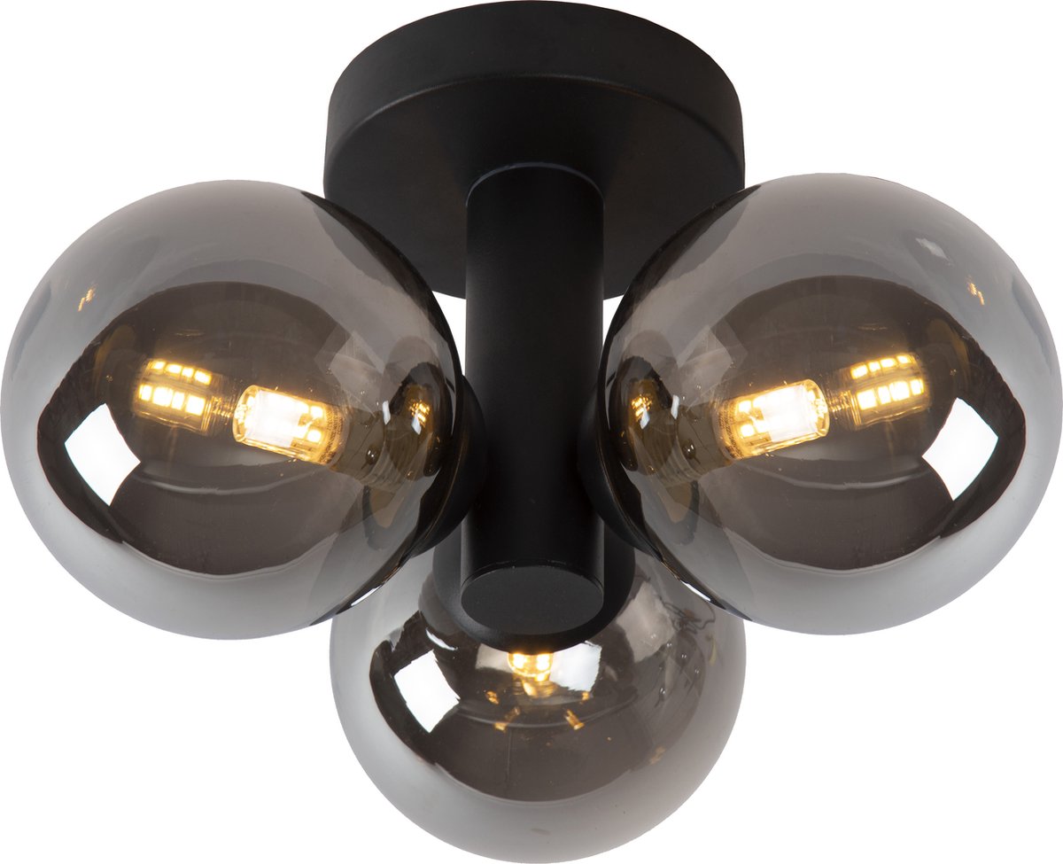 Lucide trudy - lampada da soffitto (plafoniera) bagno - ø 28 cm - 3xg9 - ip44 - nero
