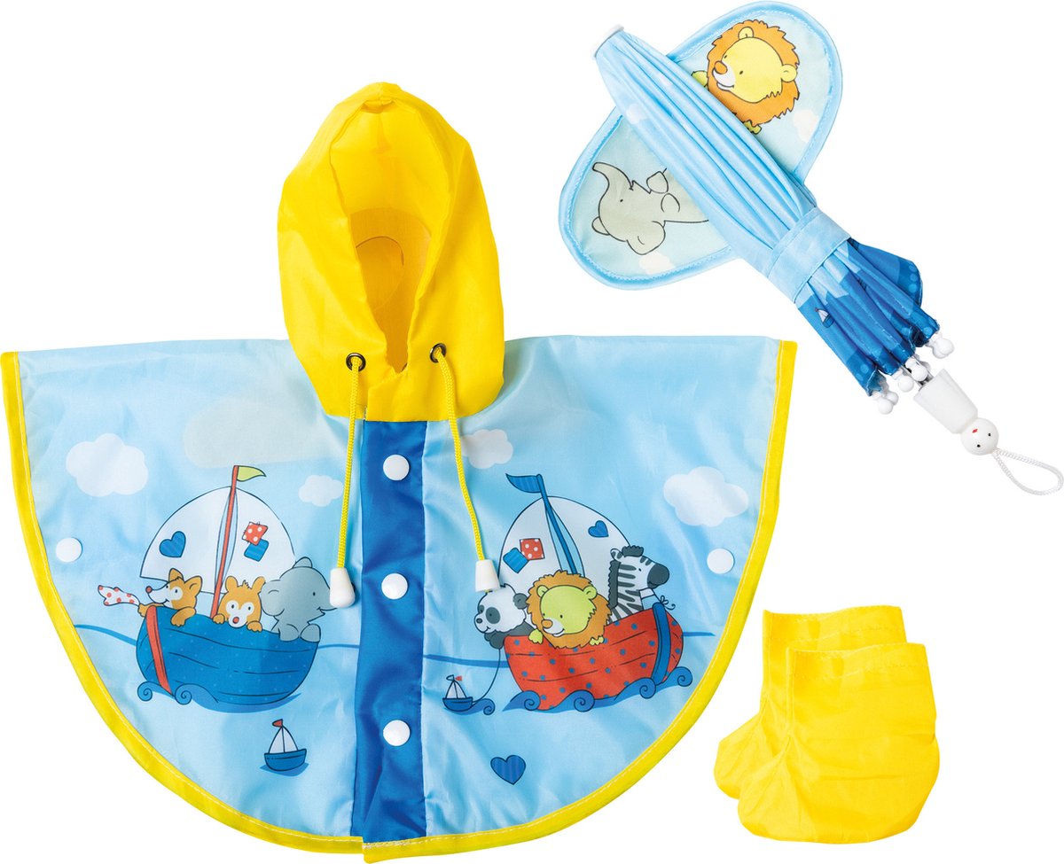 Bambole Raincape con ombrello e stivali, 28-35 cm