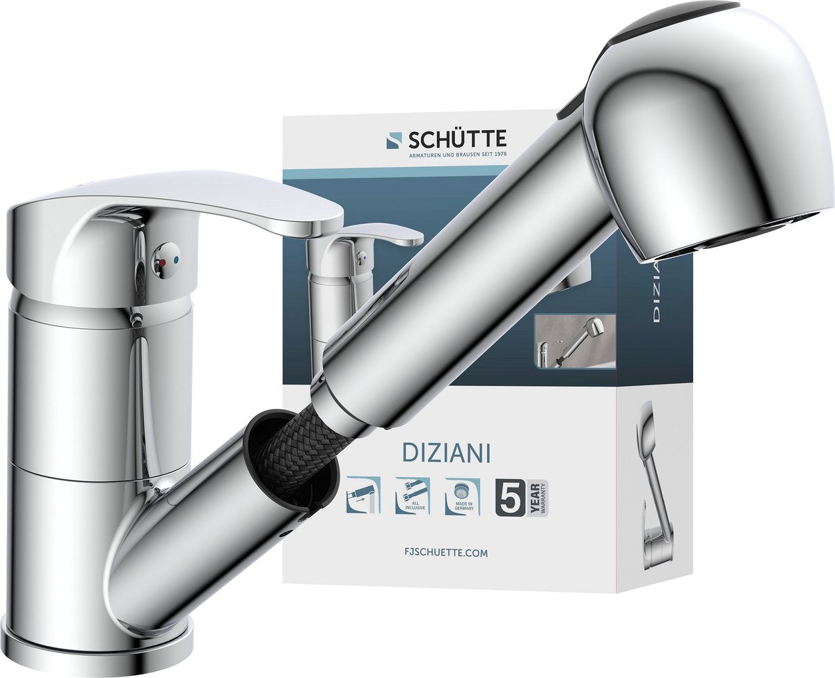 Schütte Schütte One -Button mezclador desechable Spout Diziani Chrome