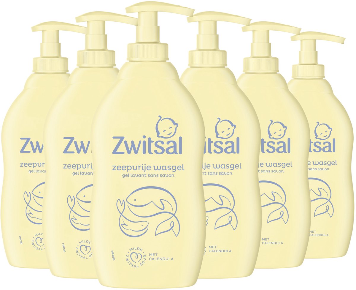 Zwitsal - gel de lavado sin jabón - bebé - 6 x 400 ml