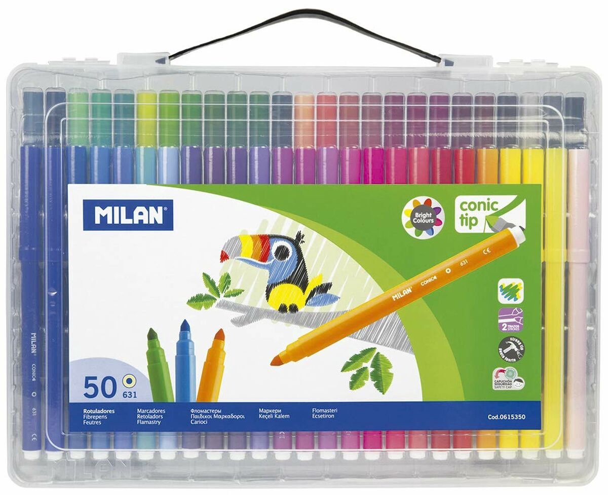 Milan set viltstiften multicolour 50 onderdelen