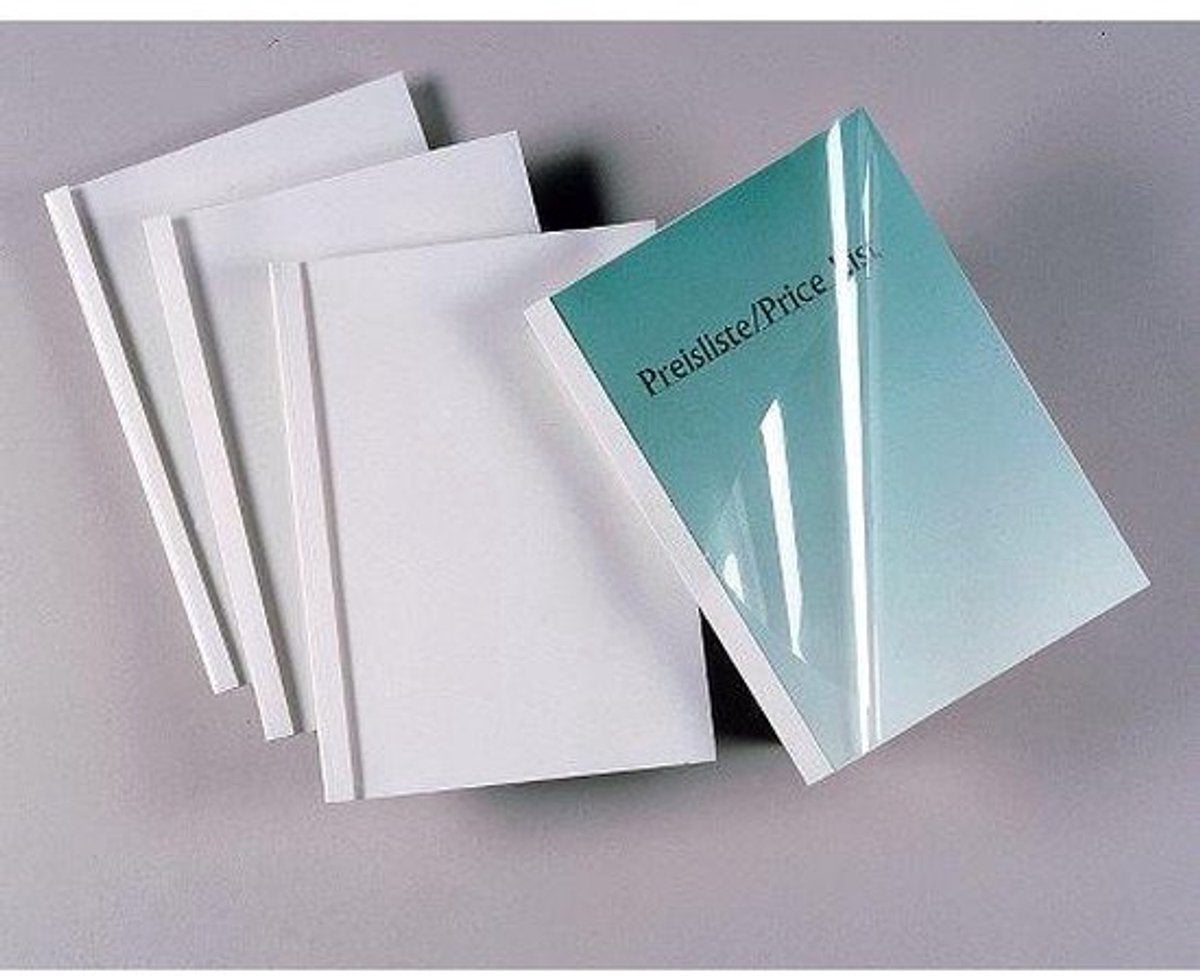 Copertina termica Gbc a4 - 4mm - bianco trasparente - 100 pezzi