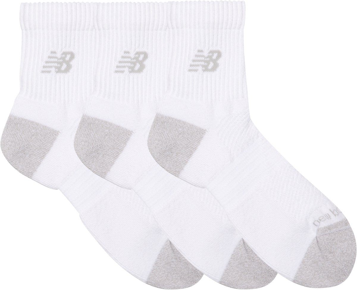 New balance active qtr calcetines paquete de 3 calcetines deportivos unisex - blanco