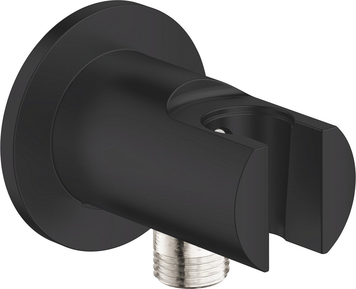 Grohe quickfix vitalio universal wandaansluiting met afvoerbocht en wandhouder voor handdouches - matte black