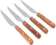 Gimex - linea natura - set coltelli - legno - acciaio inox - 4 pezzi
