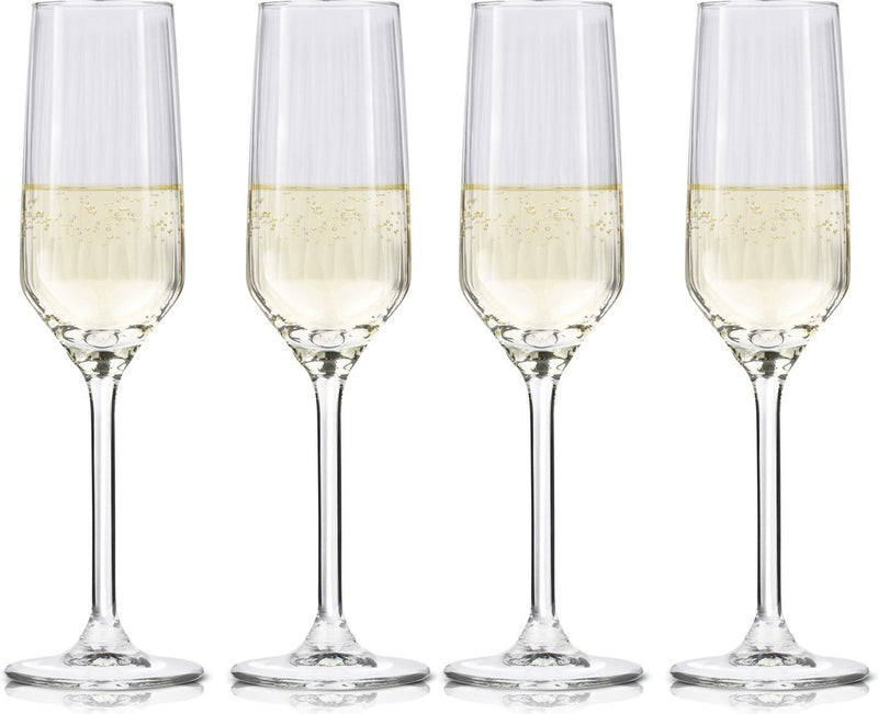 Copas de champán Alpina 22 cl - juego de copas de champán 4 piezas - también aptas como copas de cava y prosecco - copas de champán - juego de copas aptas para lavavajillas