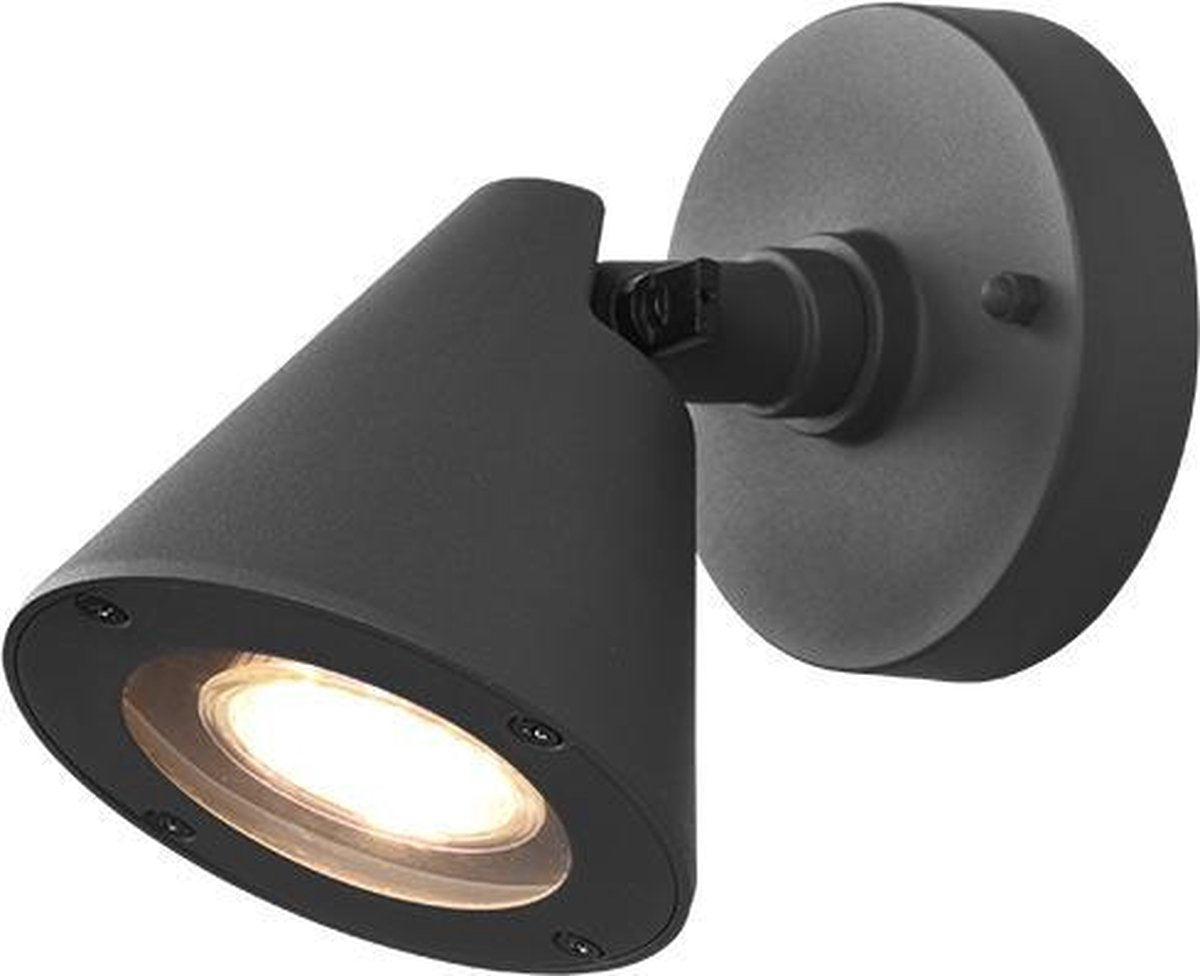 Trio kaveri - lampada da parete - antracite - escl. 1x gu10 4,9w - ruotabile - inclinabile - illuminazione da esterno - ip44