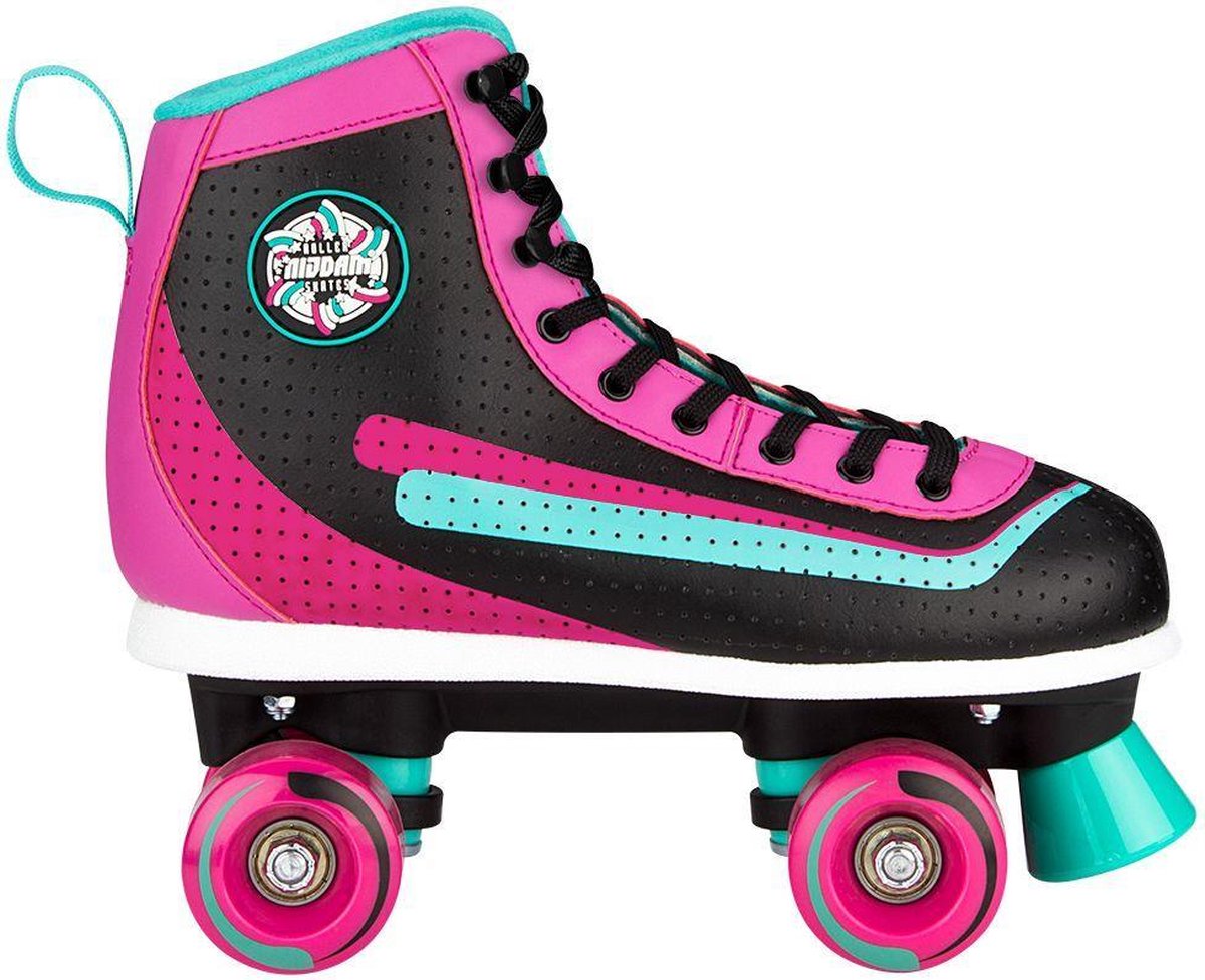 Nijdam rolschaatsen - retro smash - zwart roze - maat 37