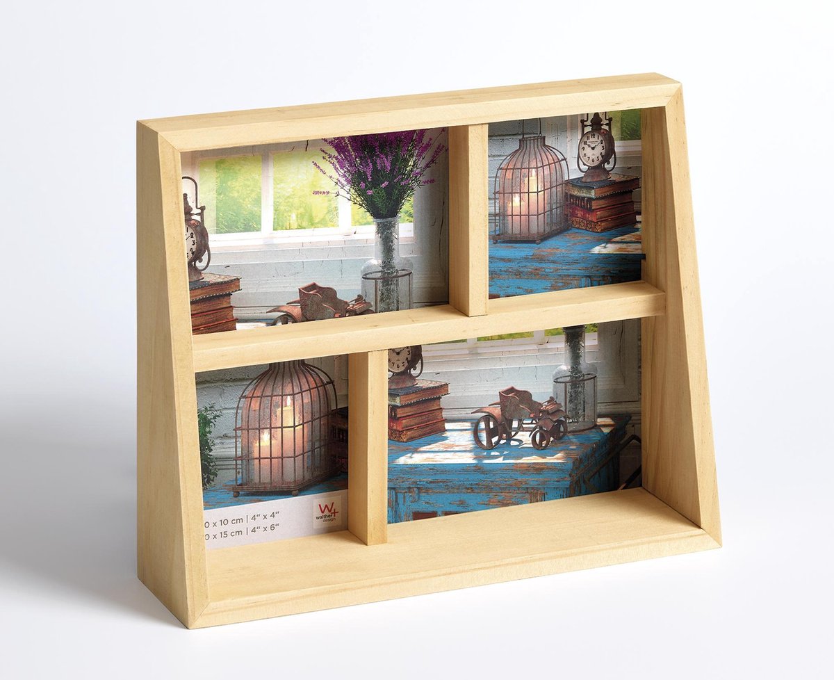 Walther rustico - cornice per foto - misura foto 2x10x10 cm + 2x10x15 cm - natura