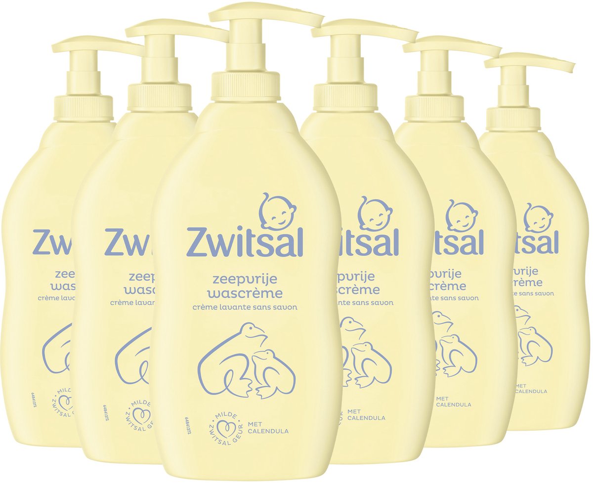 Zwitsal - crema detergente senza sapone - baby - 6 x 400 ml
