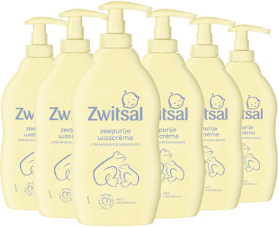 Zwitsal - crema de lavado sin jabón - bebé - 6 x 400 ml