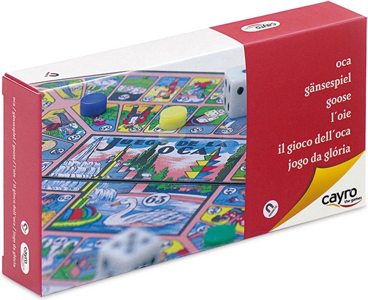 Geronimo games cayro - tavola dell'oca - versione da viaggio magnetica - gioco da tavolo - 2-4 giocatori - adatto dai 5 anni