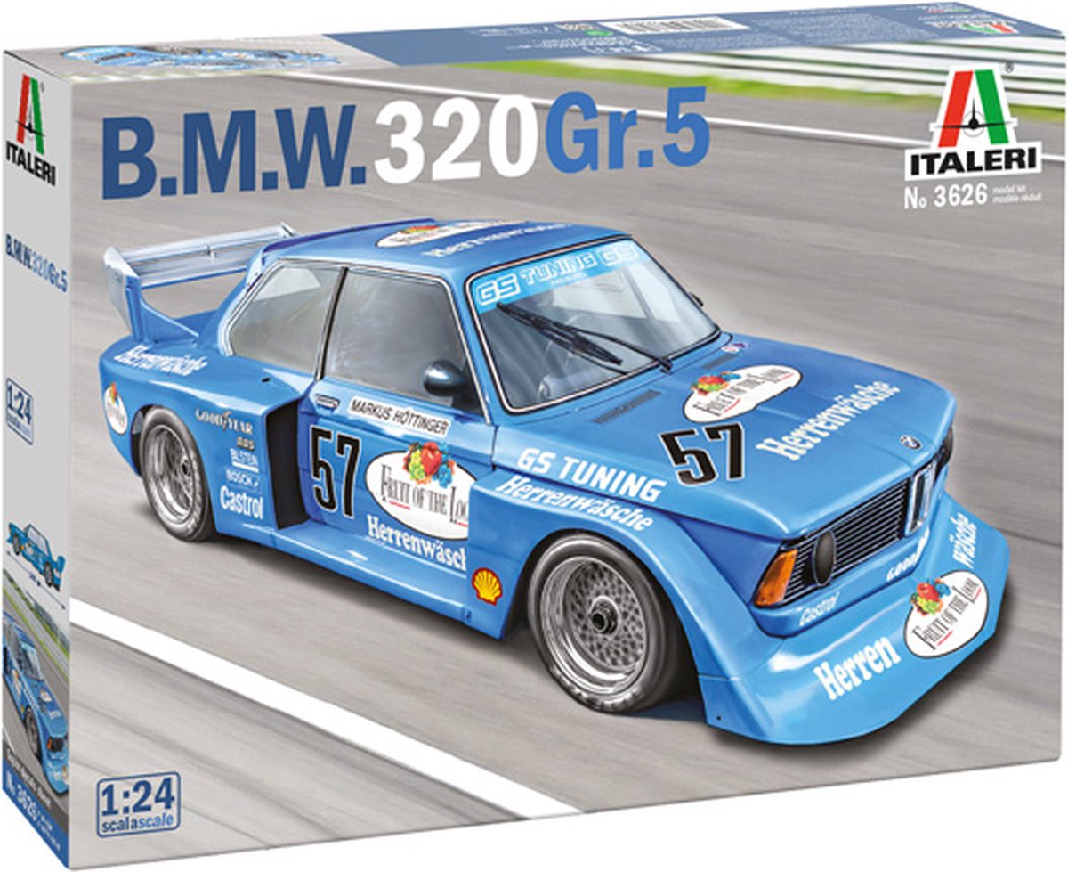 Italeri model kit car - 3626 bmw 320 gruppo 5 auto in plastica - 1:24 - modellismo