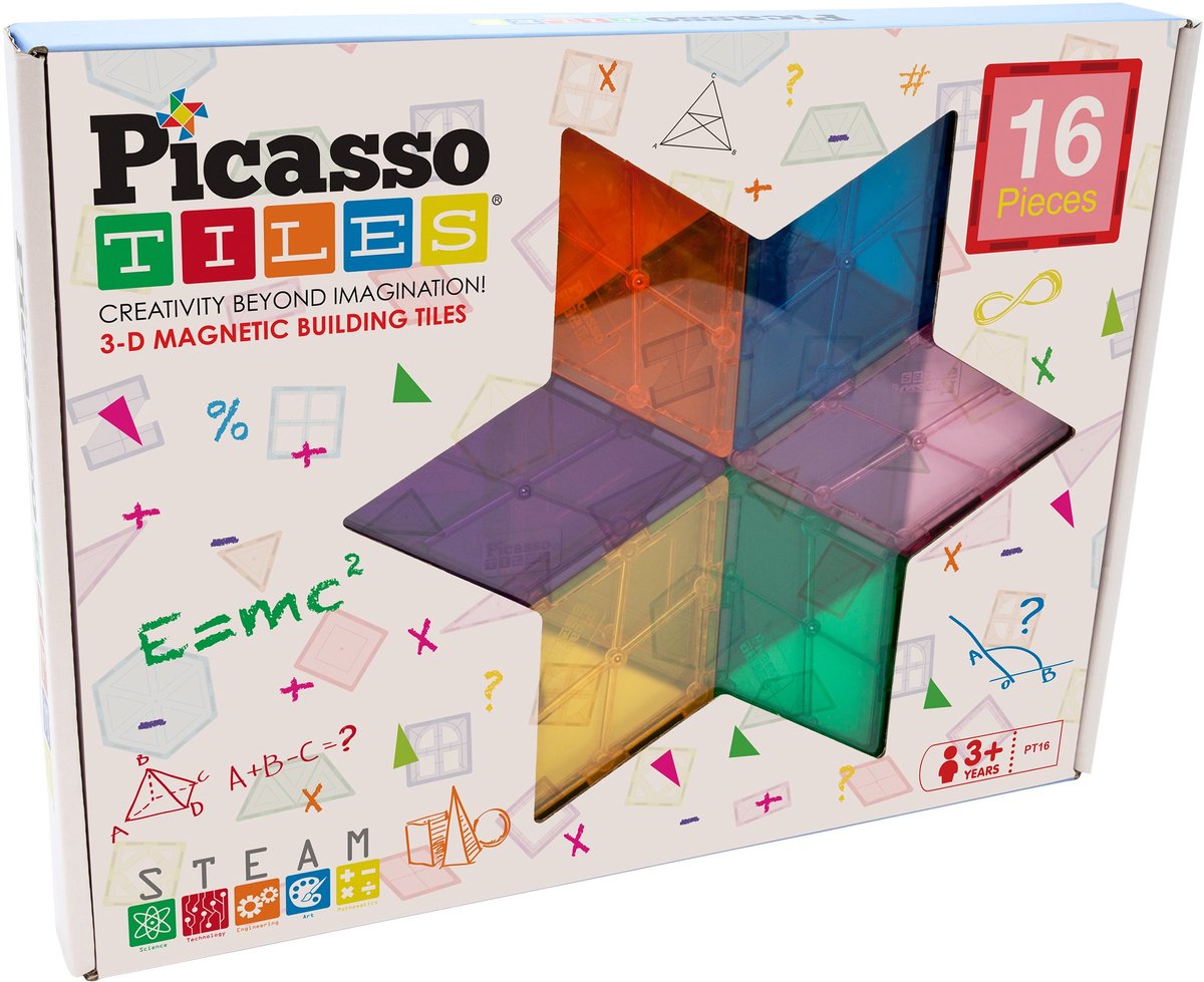 Selecta Picassotiles Geometry - Magnetic construction tiles, 16dlg.