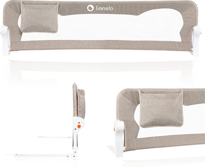Lionelo eva bed rail - safety barrier up to 27 kg - 180° foldable - 150 cm wide - durable aluminum frame - securebelt standsafe blockade - for children 18m-5y