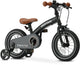 Deryan luxe kinderfiets 12 inch - 3 in 1 - loopfiets - zwart