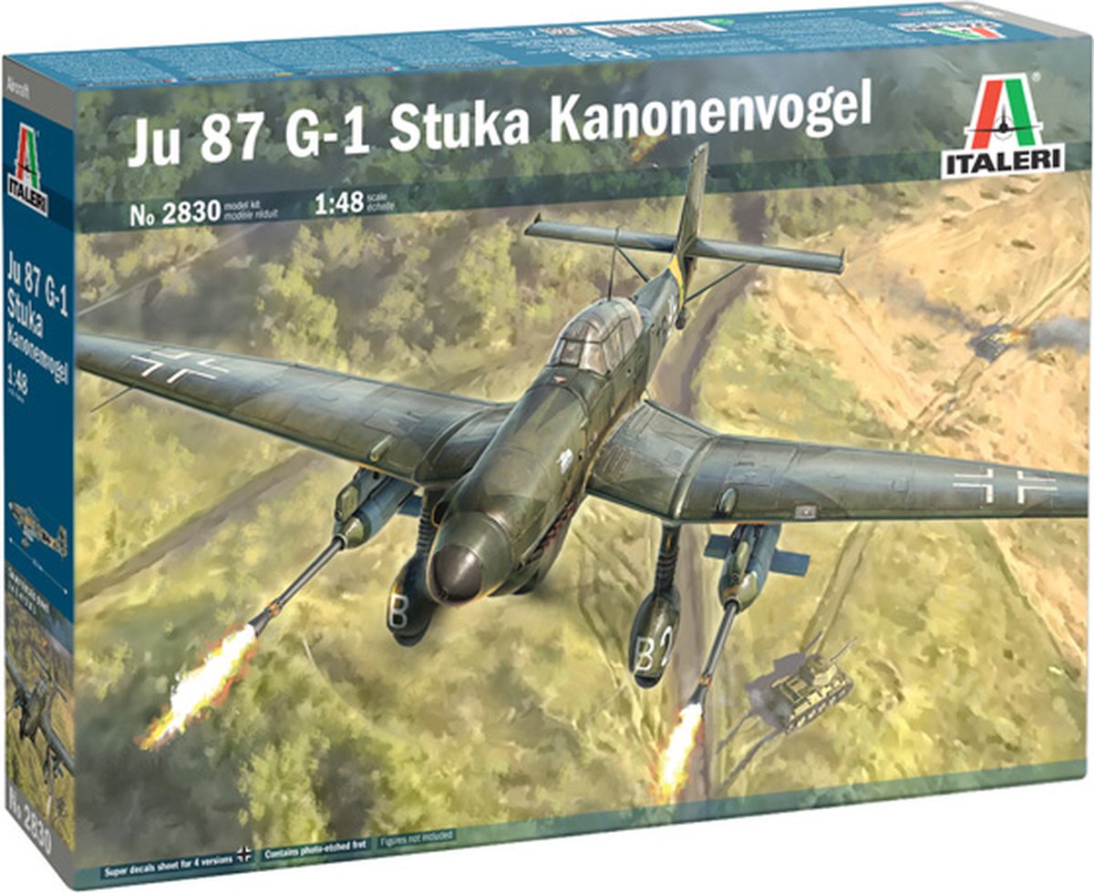 Italeri model kit aereo - 2830 junkers ju 87 g-1 pezzo cannone uccello plastica - 1:48 - modellismo