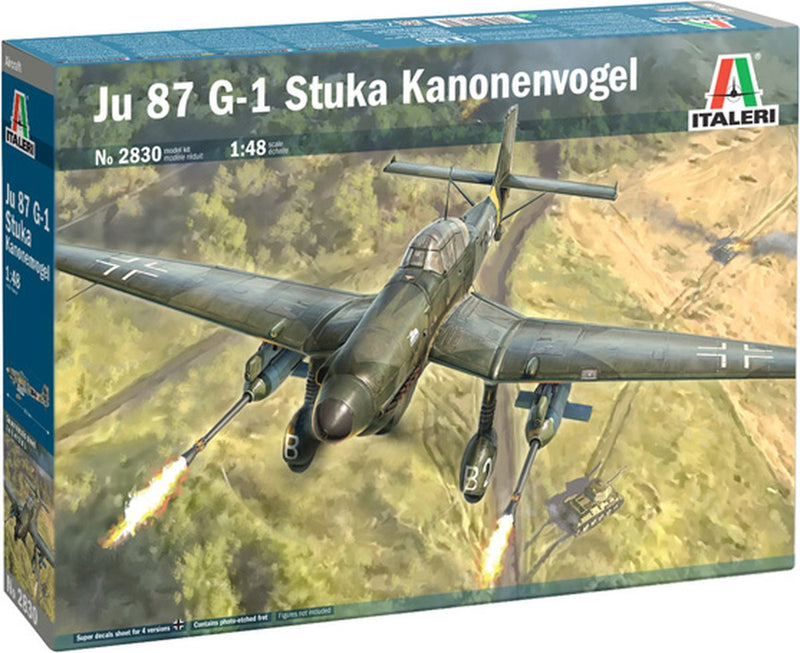 Italeri model kit aereo - 2830 junkers ju 87 g-1 pezzo cannone uccello plastica - 1:48 - modellismo