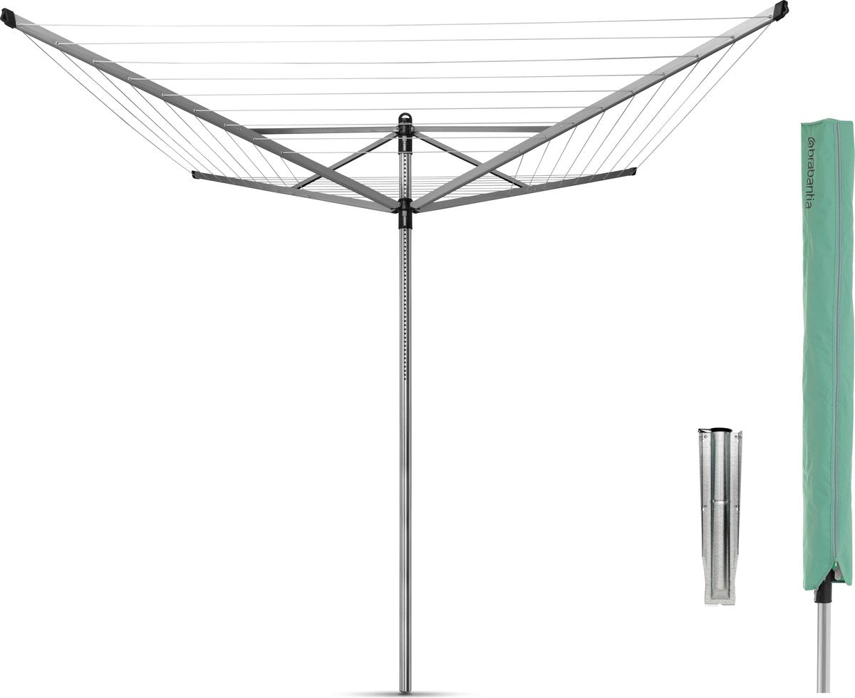 Brabantia Brabantia Lift-O-Matic Droogmolen 60 M Longitud seca + Gancho de tierra y cubierta Metálica Gris