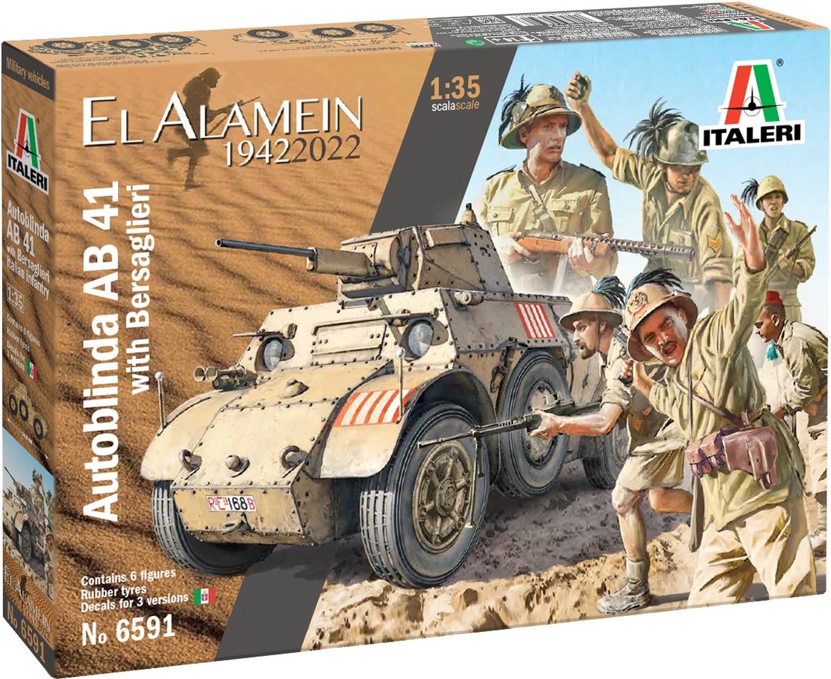 Maqueta Italeri vehículos militares - 6591 autoblinda ab 41 con bersaglieri el alamein plástico - 1:35 - fabricación de modelos
