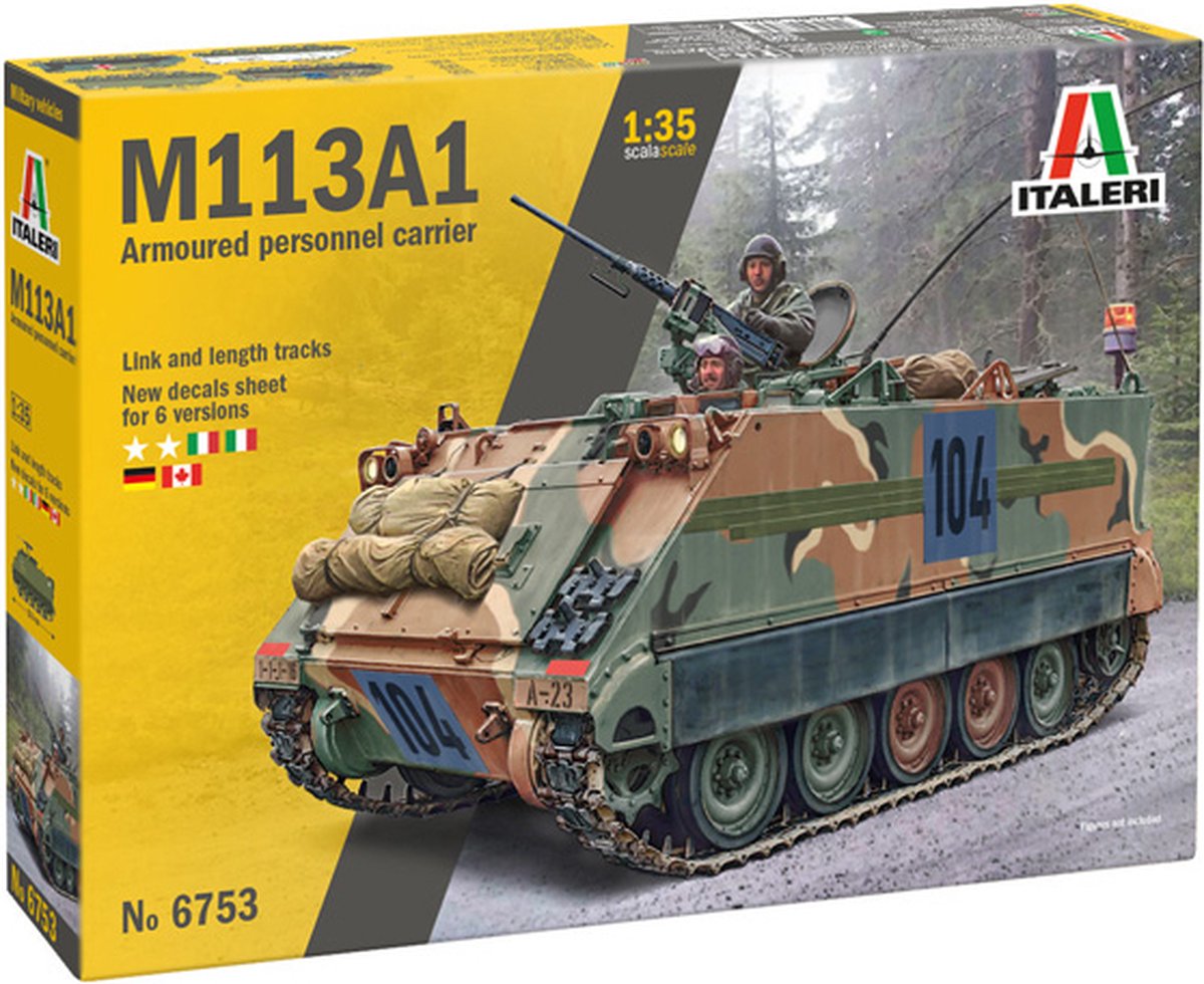 Italeri model kit veicoli militari - 6753 m113a1 - veicolo corazzato militare in plastica - 1:35 - modellismo