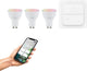 Eglo connect.z smart starterspakket - 3x gu10 led lampen - wall switch - instelbaar rgb wit licht - dimbaar - zigbee