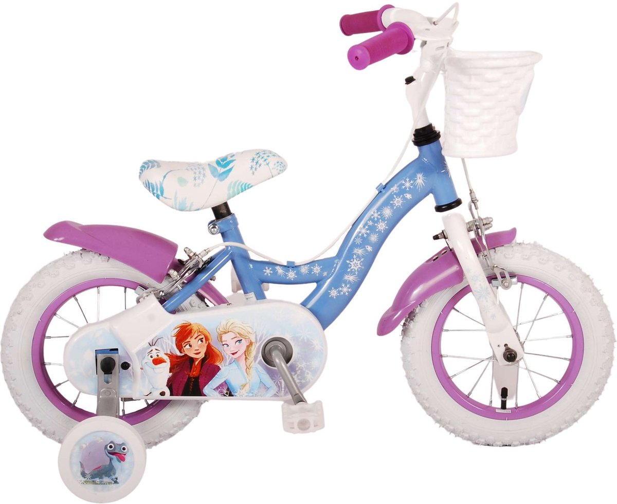 Disney Frozen 2 Bike para niños - Niñas - 12 pulgadas - Blue Purple - Dos frenos de mano