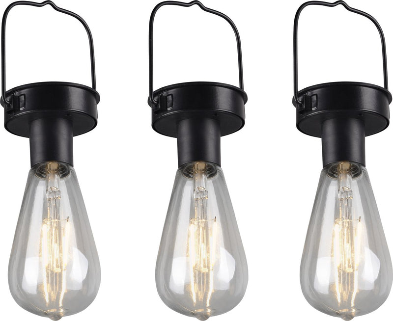 Rl live your light reality campus - lámpara colgante - negro mate - juego de 3 luces - incl. 3x smd 1w - solar - energía solar - iluminación exterior - ip44